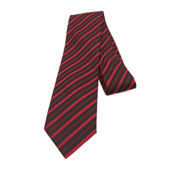 Christian Dior Monsieur Silk Repp Tie Men's 62” Black Red Stripe Vtg Classic New - Picture 2 of 4